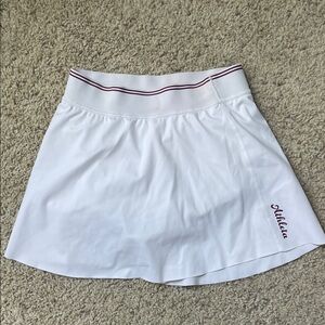 Athleta White Mini Skirt with Red Accents